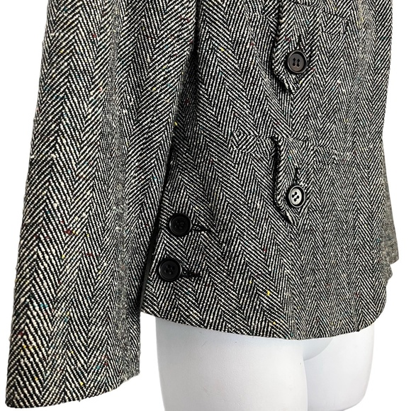CACHE Herringbone Cotton Blend Black White Colorful Specks Suit Jacket Blazer  6 - Picture 15 of 15